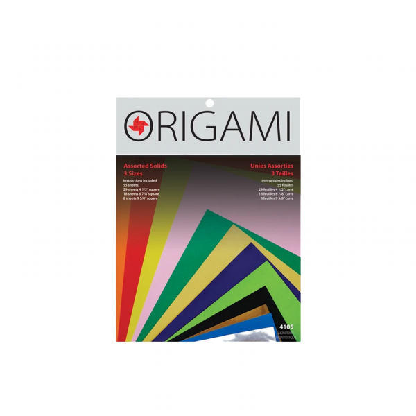 4105 – Origami Assortment, Large, 55 sheets: 4 1/2″, 6 7/8″ and 9 5/8″ square
