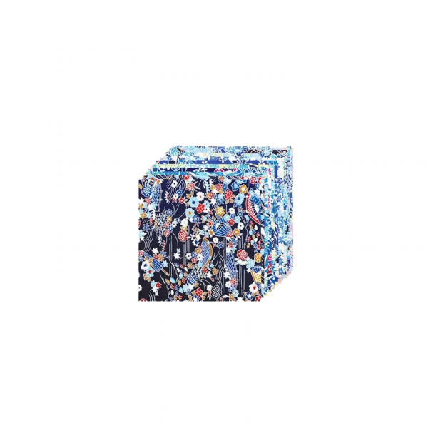 4338 – Yuzen Blue: 10 sheets, assorted designs, 4 5/8”
