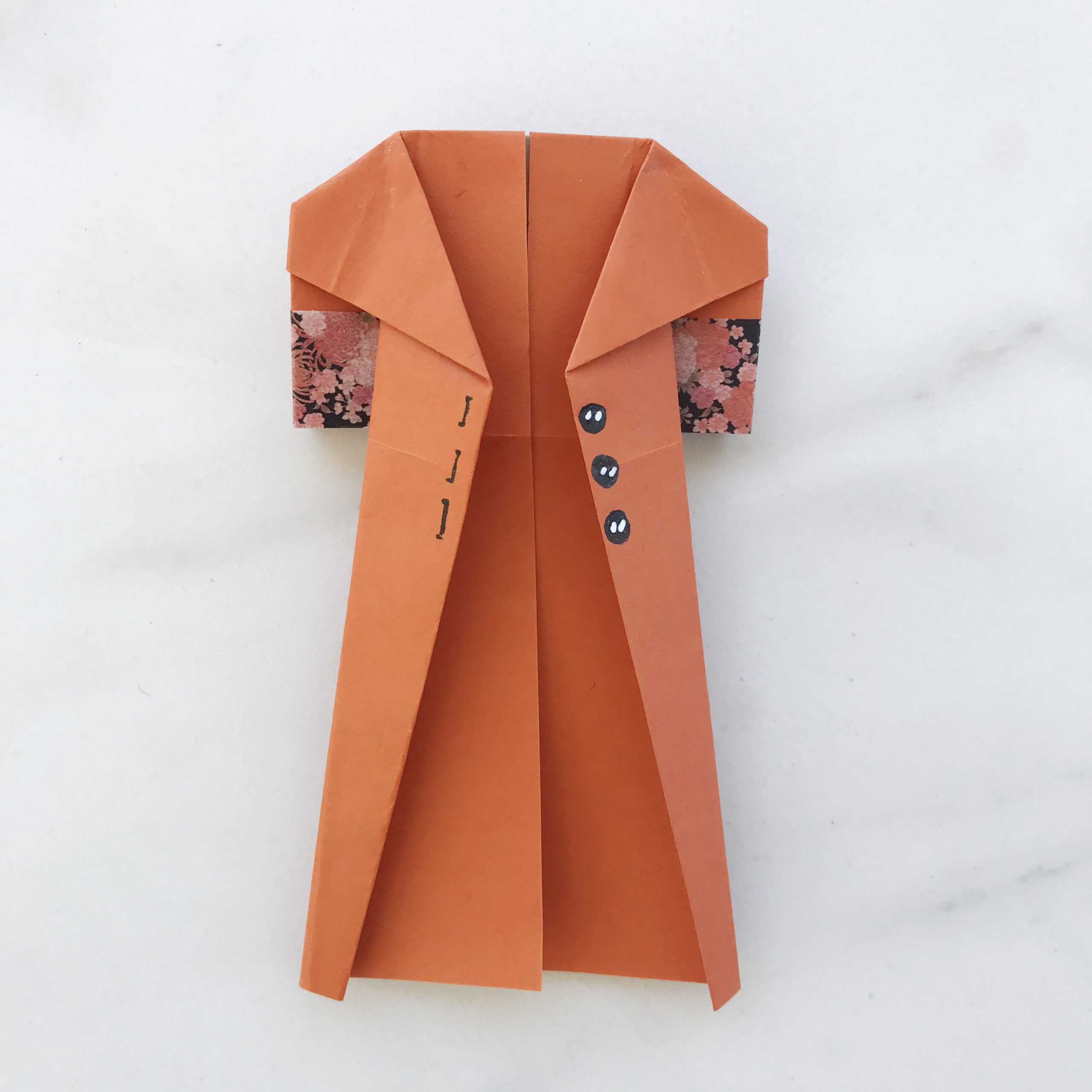 orange origami coat