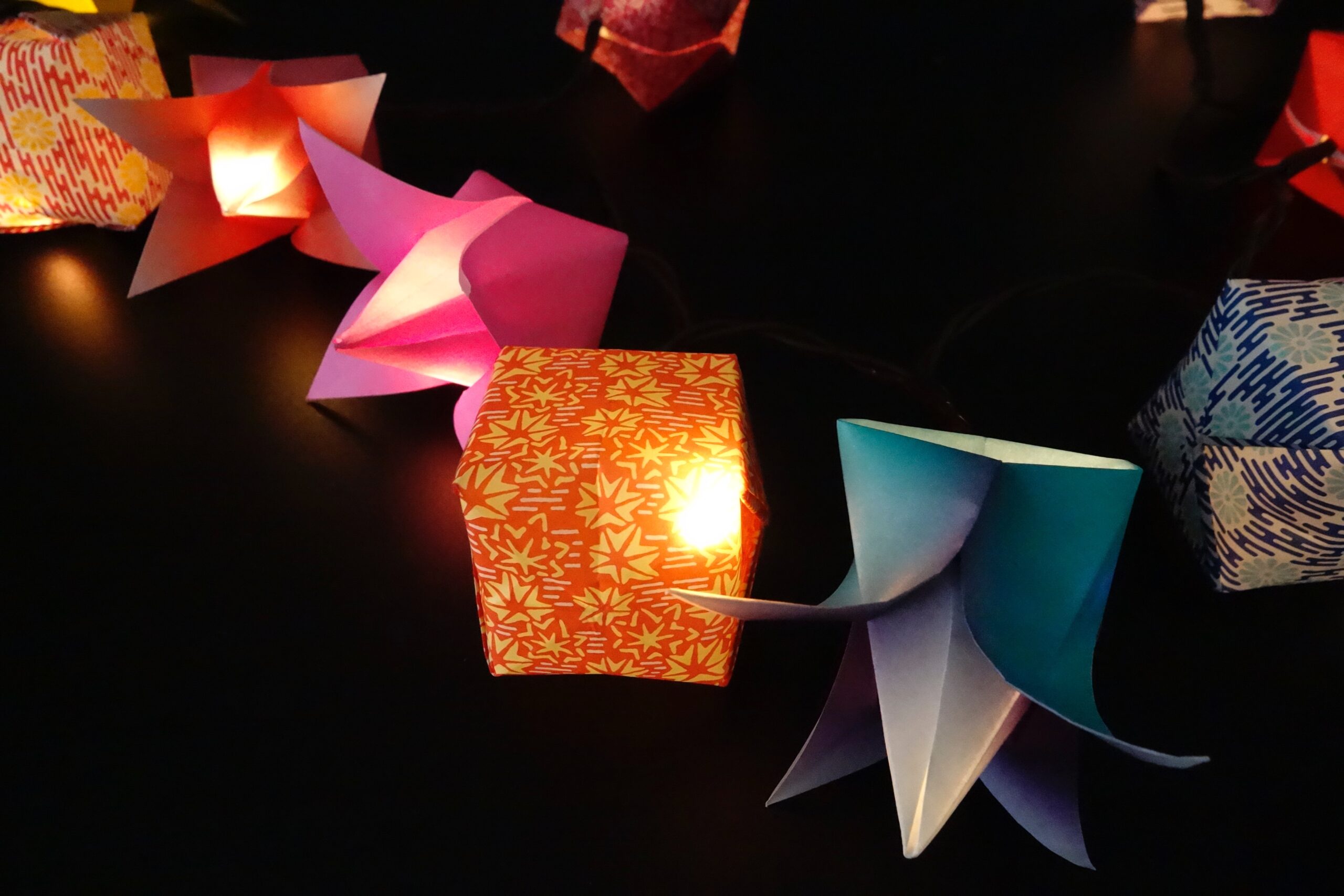 decorative origami string light garland