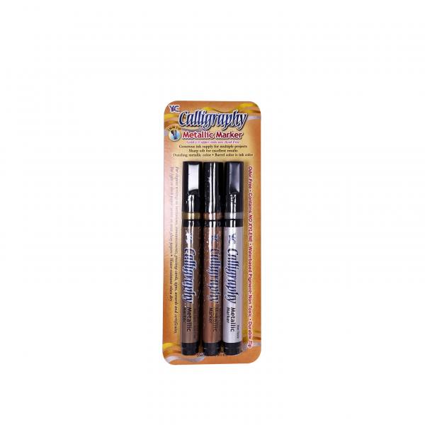 NSC703M – Metallic Calligraphy Marker Set: Gold, Silver, Copper