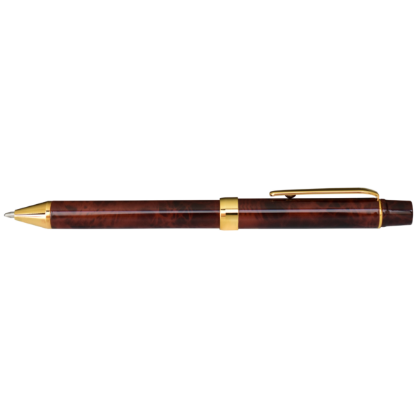 QuadPoint Twist Pen in Brown Marble side view