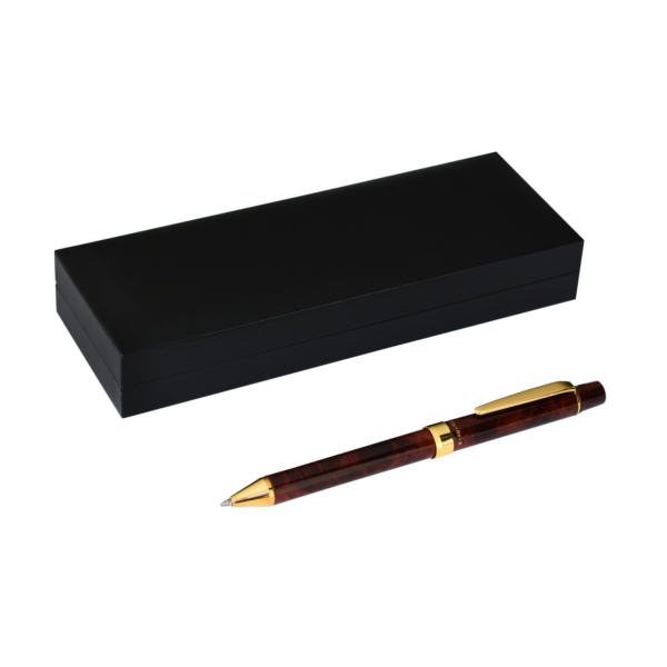 QuadPoint Twist Pen in Brown Marble with box
