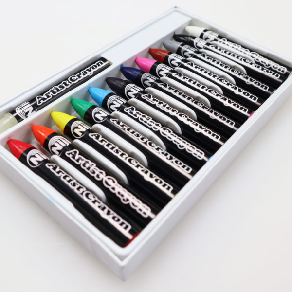 open Niji Artist Crayons box showing 12 crayons inside