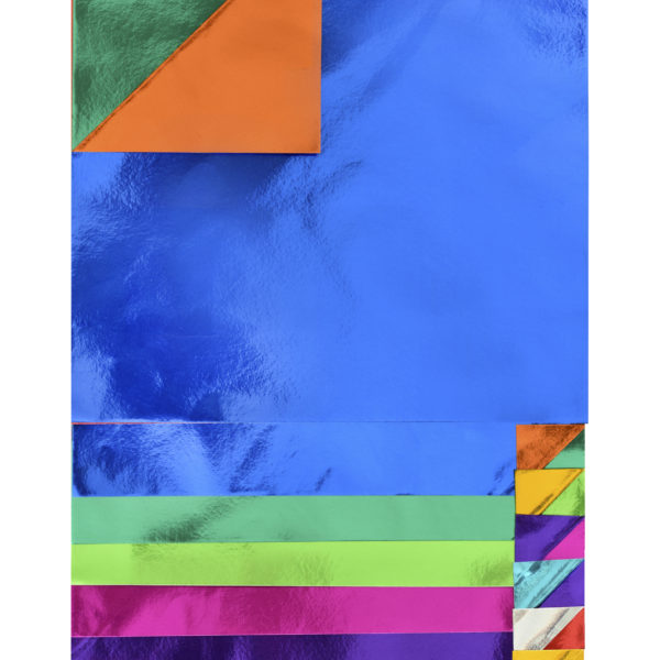 Two sided foil solid origami paper spread