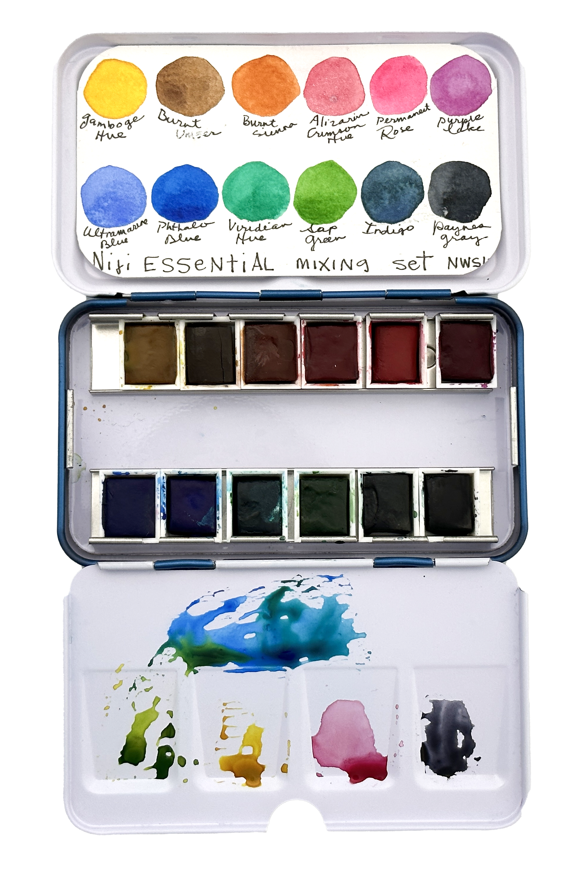 MUNGYO Professional Watercolor Set, Tin Case, 12 Colors, Metallic Colors