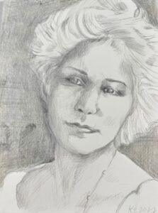 silverpoint portrait of a woman