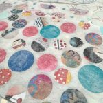 fused washi paper with colorful confetti circles