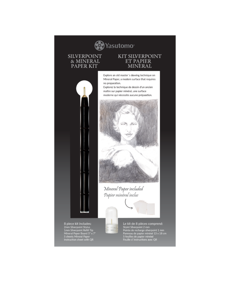 front view of the silverpoint and mineral paper kit box