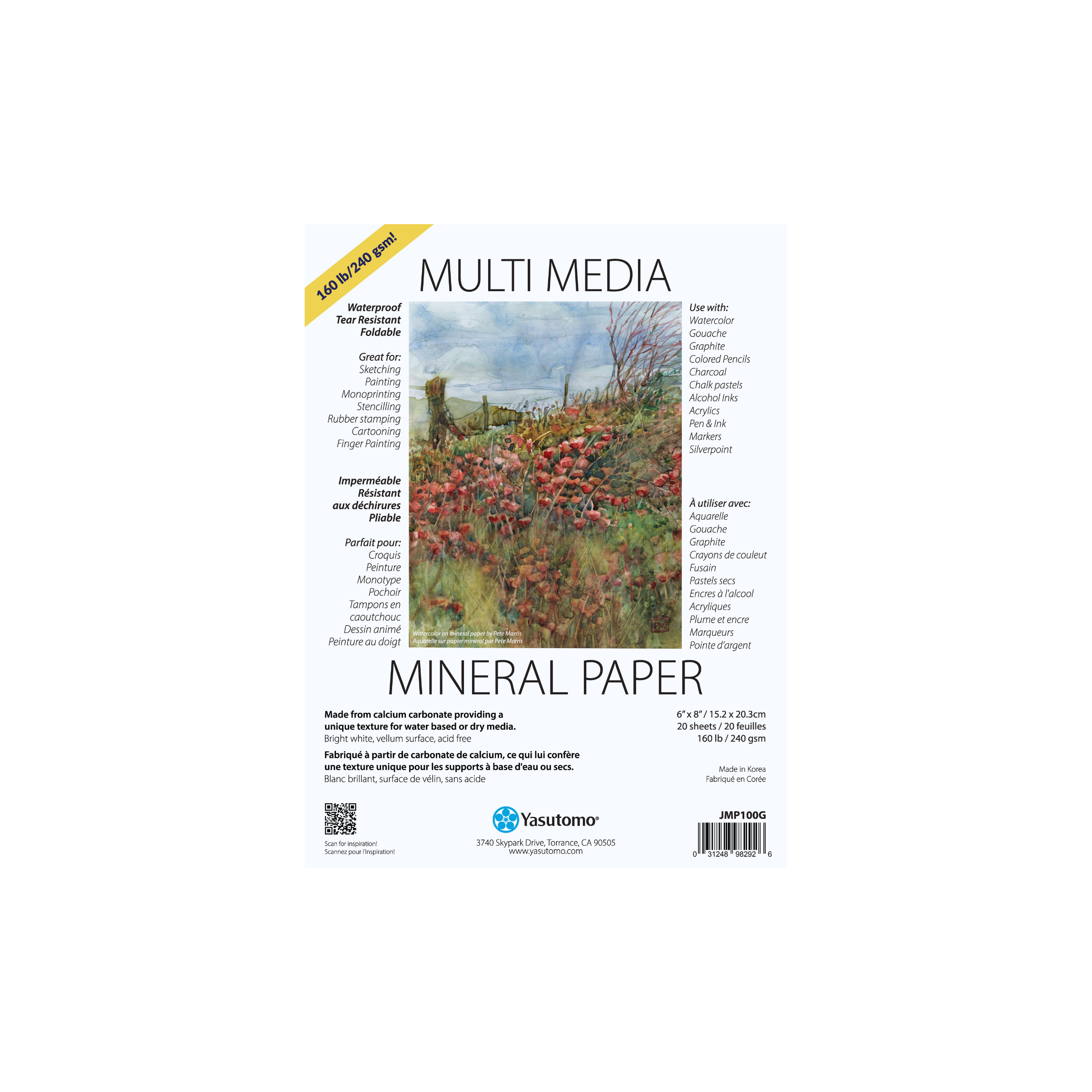 front cover of the 6" x 8" mineral paper pad