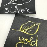 gold and silver leaves painted on black washi paper