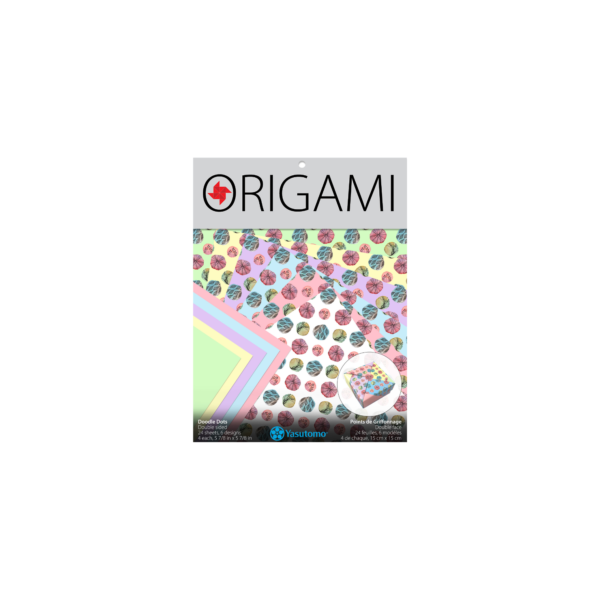 photo of doodle dots origami paper package