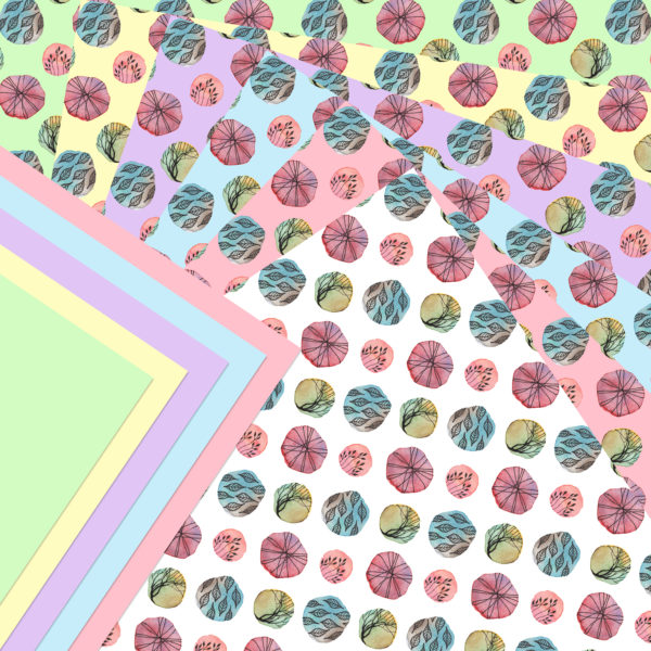photo of doodle dots sheets fanned out