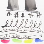 swatches of different inks, writing instruments and color on Gasen paper