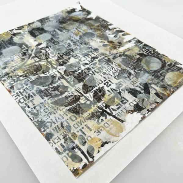 abstract monoprint on Kozo paper