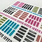 Kozo paper with stamps in various colors