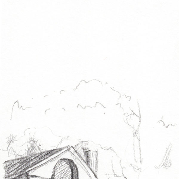 pencil sketch of a building drawn with Y&C Artist Pencil 0.9 mm