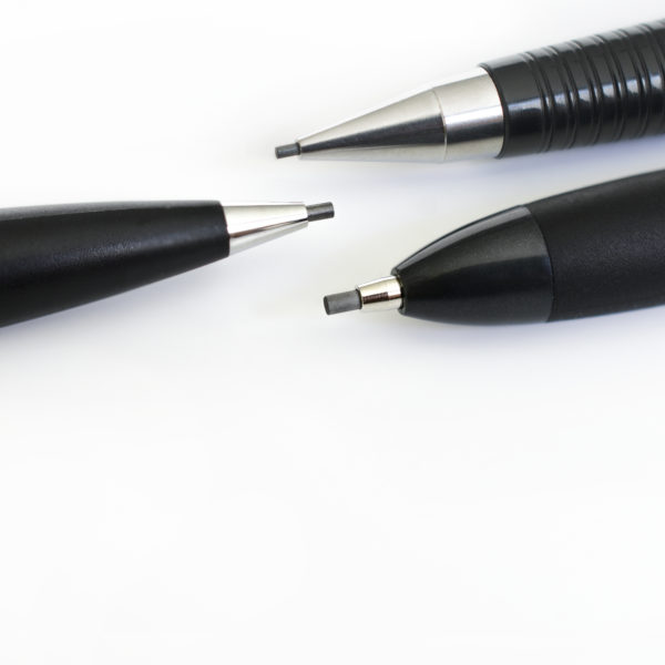 close up of three Y&C artist pencil tips